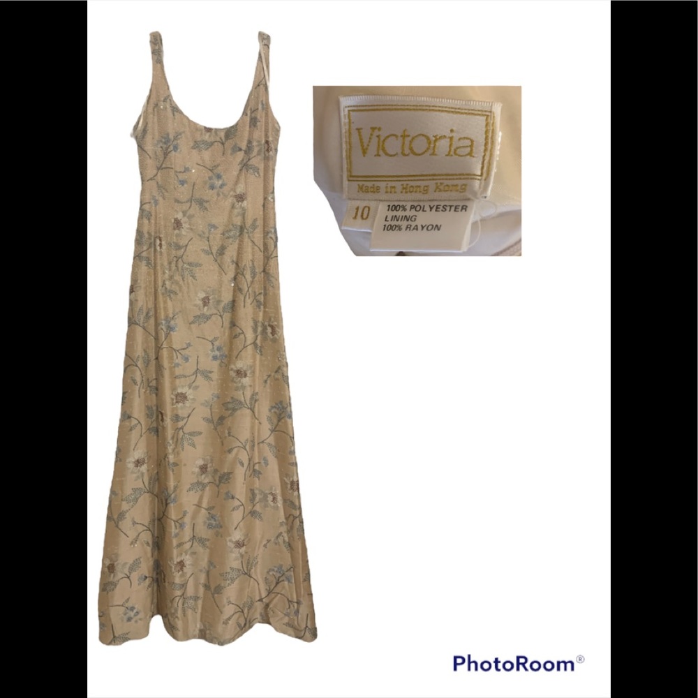 Evening dresses very light brown color, Size 10.